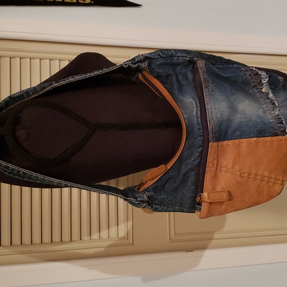 Denim/suede purse